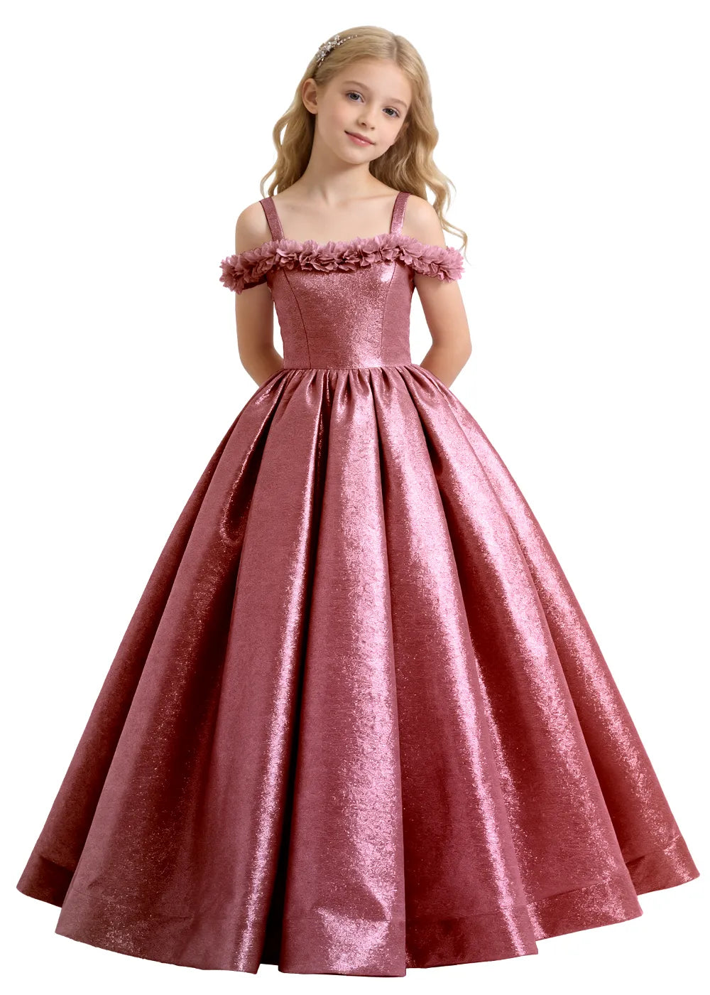 Vestido de princesa sin mangas de encaje