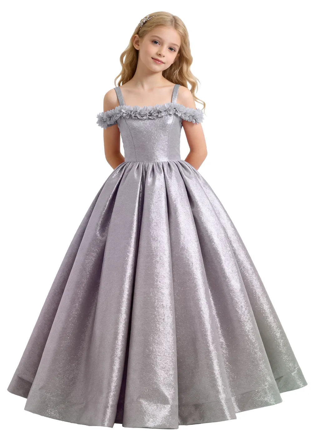 Vestido de princesa sin mangas de encaje
