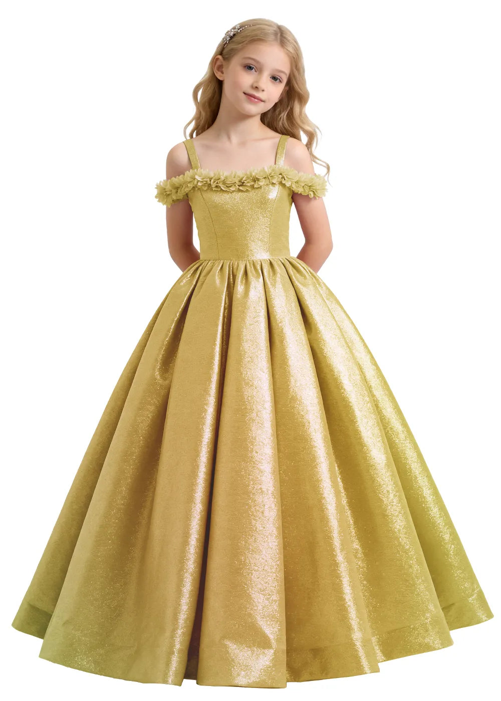 Vestido de princesa sin mangas de encaje