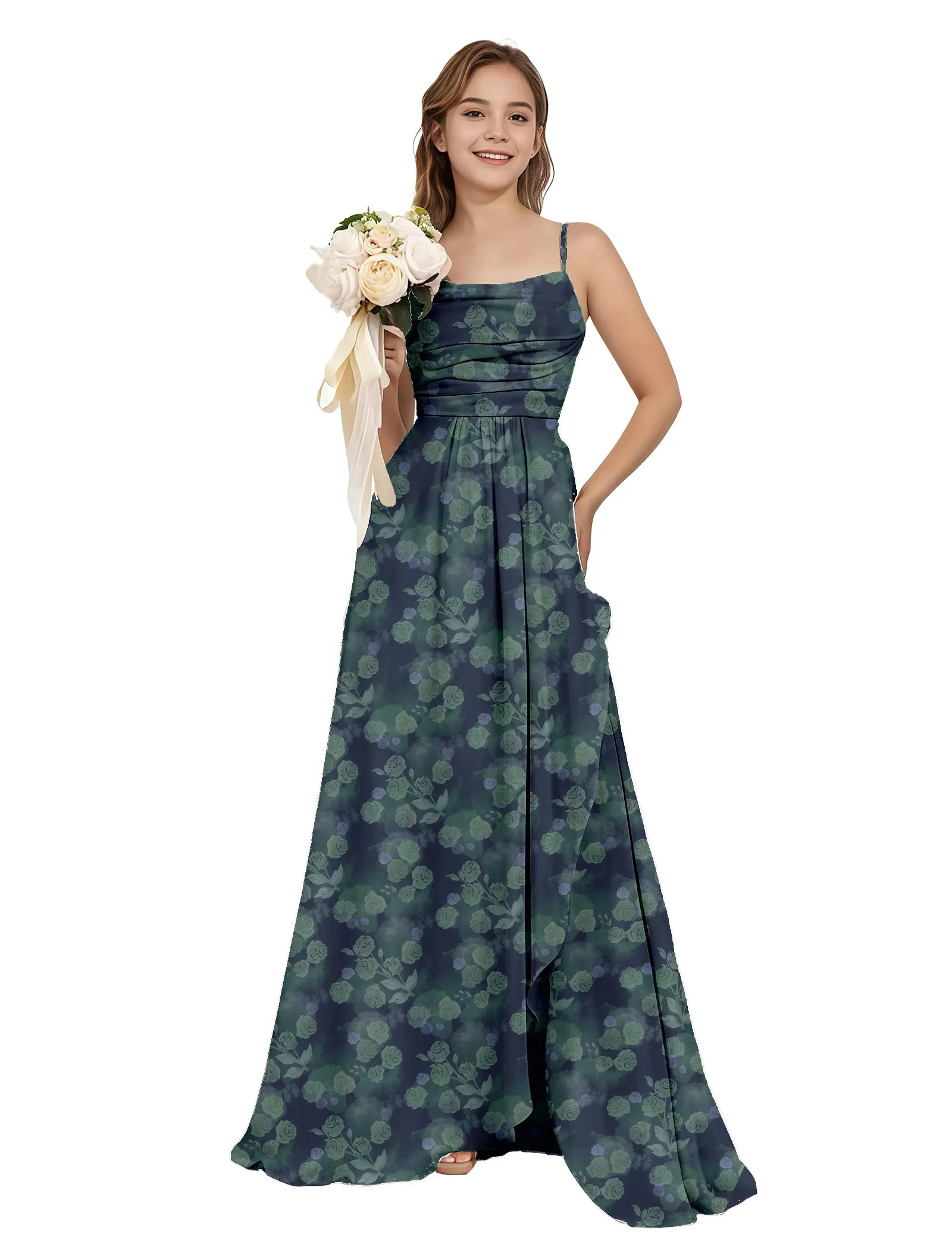 Vestido de princesa sin mangas de encaje