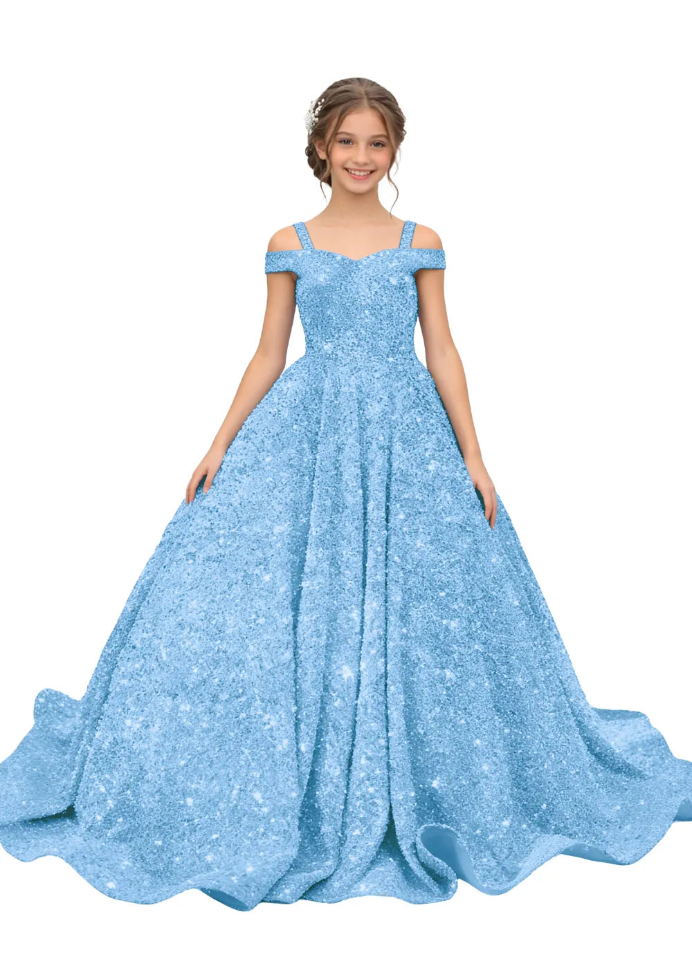 Vestido de princesa sin mangas de encaje
