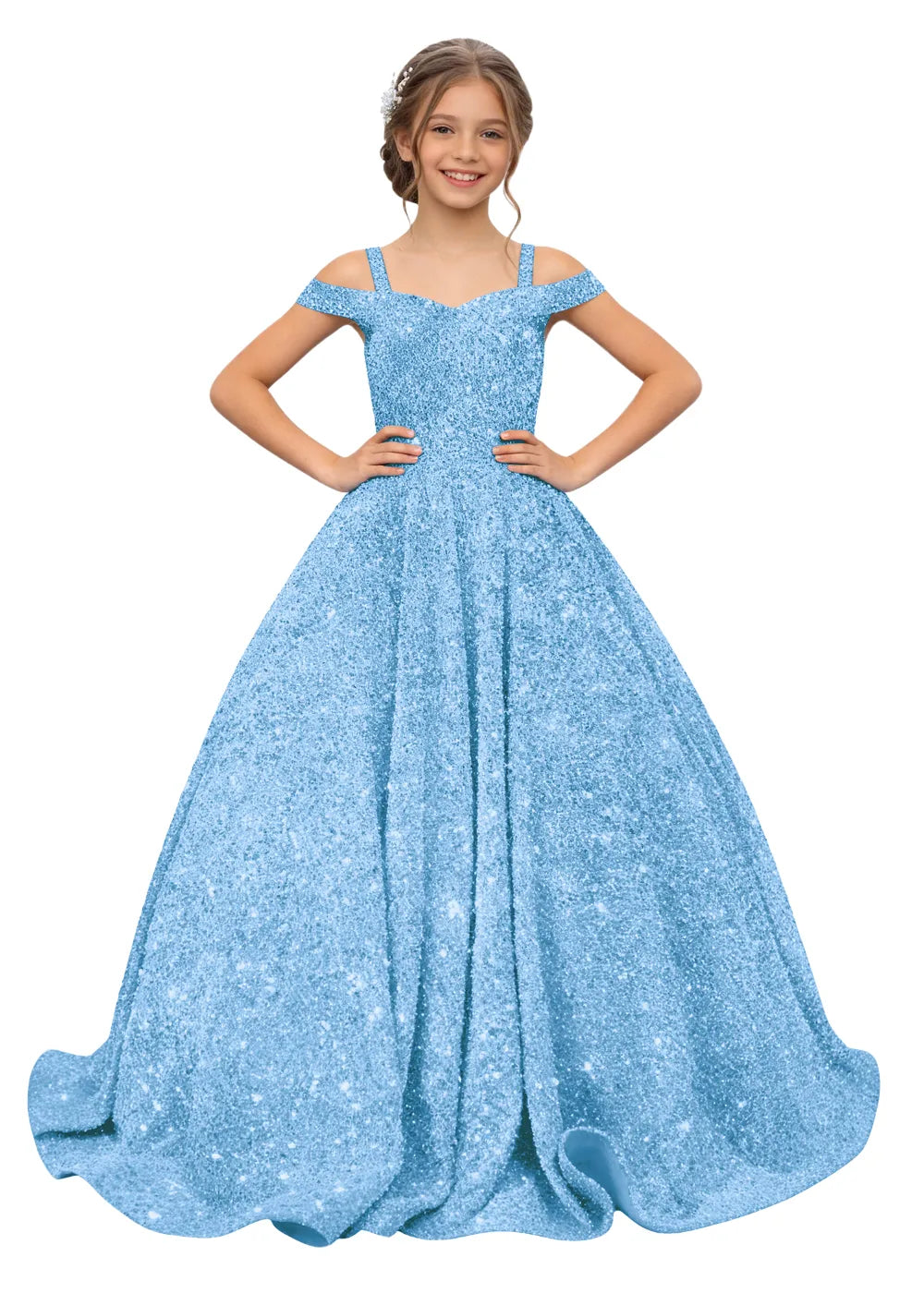 Vestido de princesa sin mangas de encaje