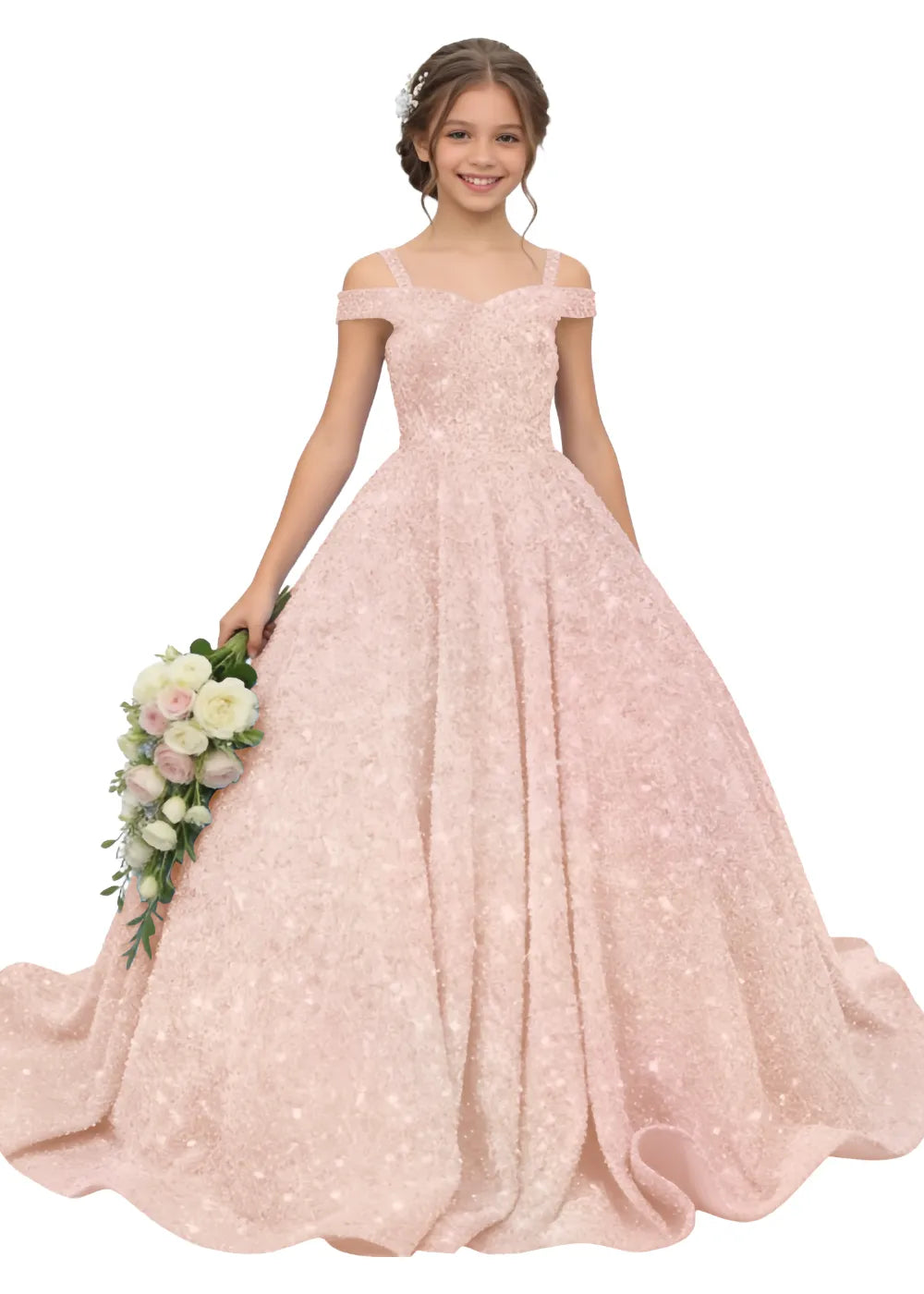 Vestido de princesa sin mangas de encaje