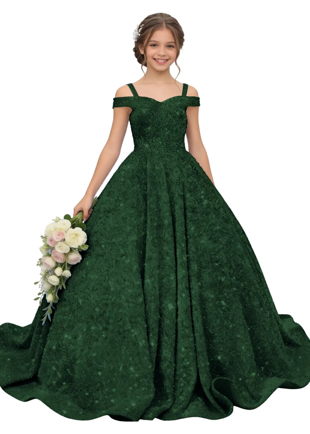 Vestido de princesa sin mangas de encaje