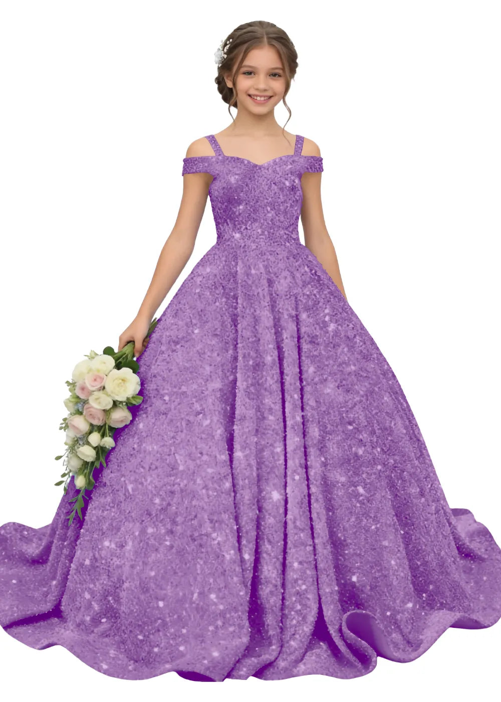 Vestido de princesa sin mangas de encaje