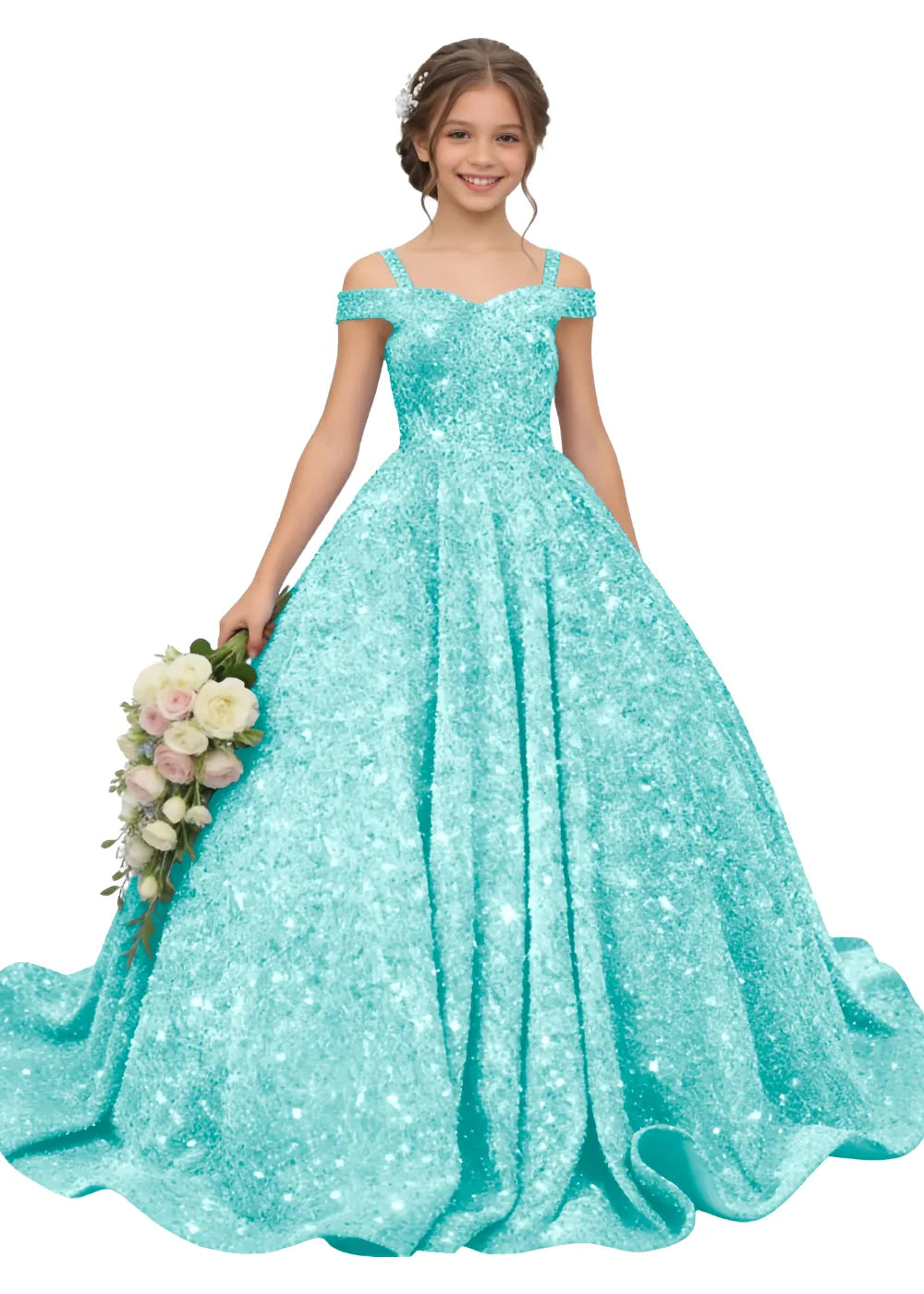 Vestido de princesa sin mangas de encaje