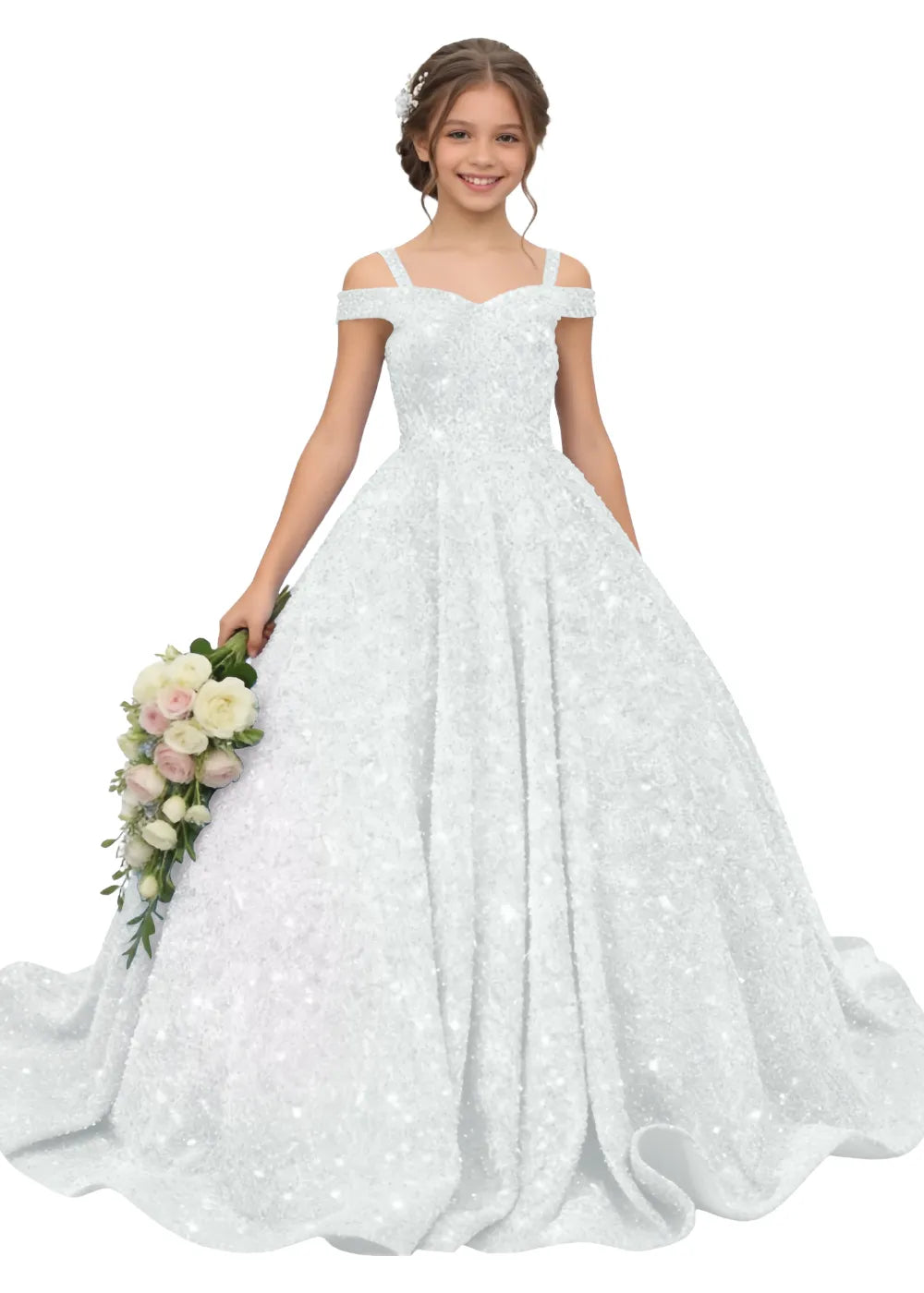 Vestido de princesa sin mangas de encaje
