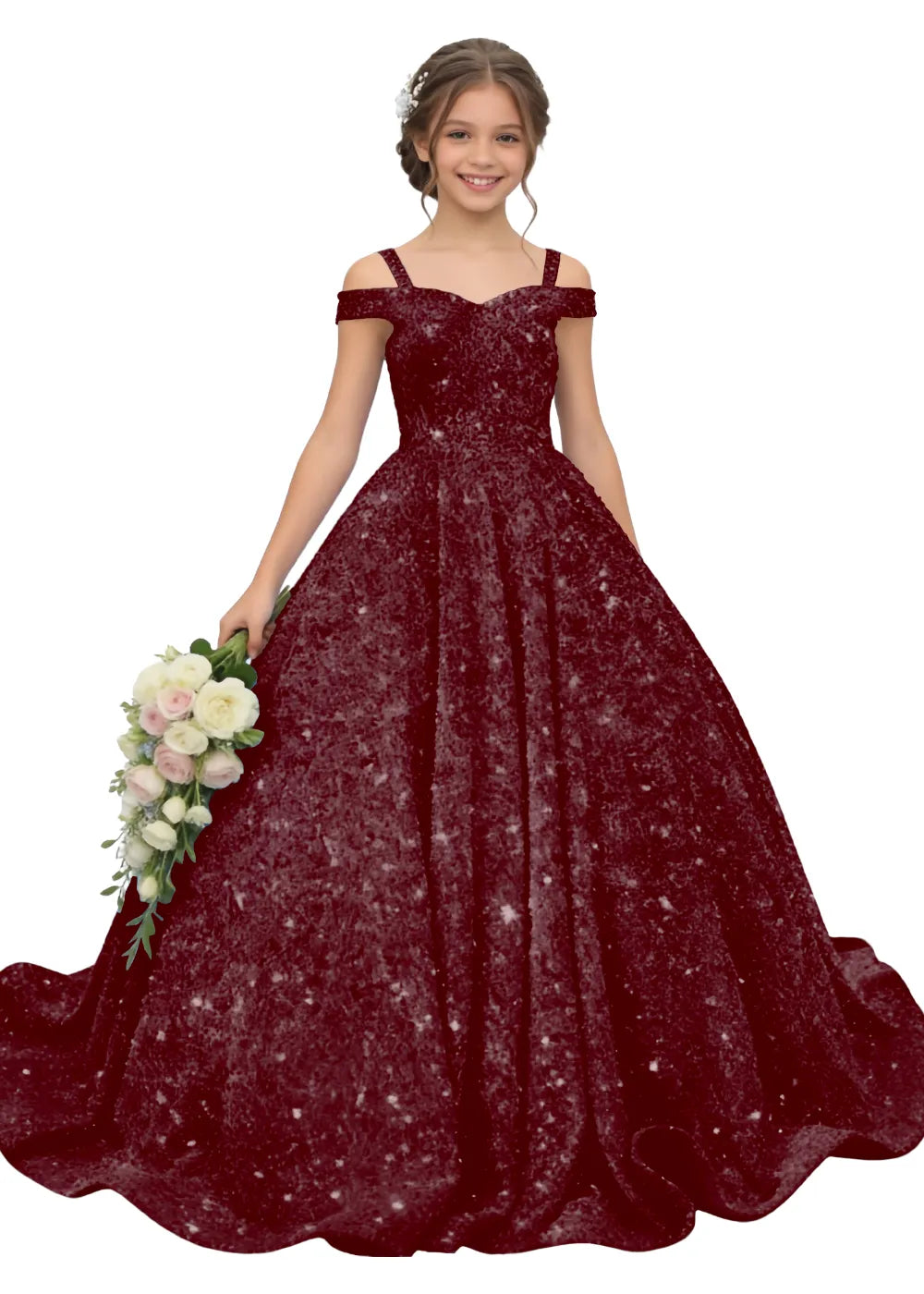 Vestido de princesa sin mangas de encaje