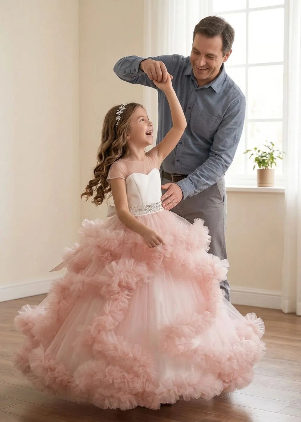Enchanted Ruffle Princess Ball Gown for Girls