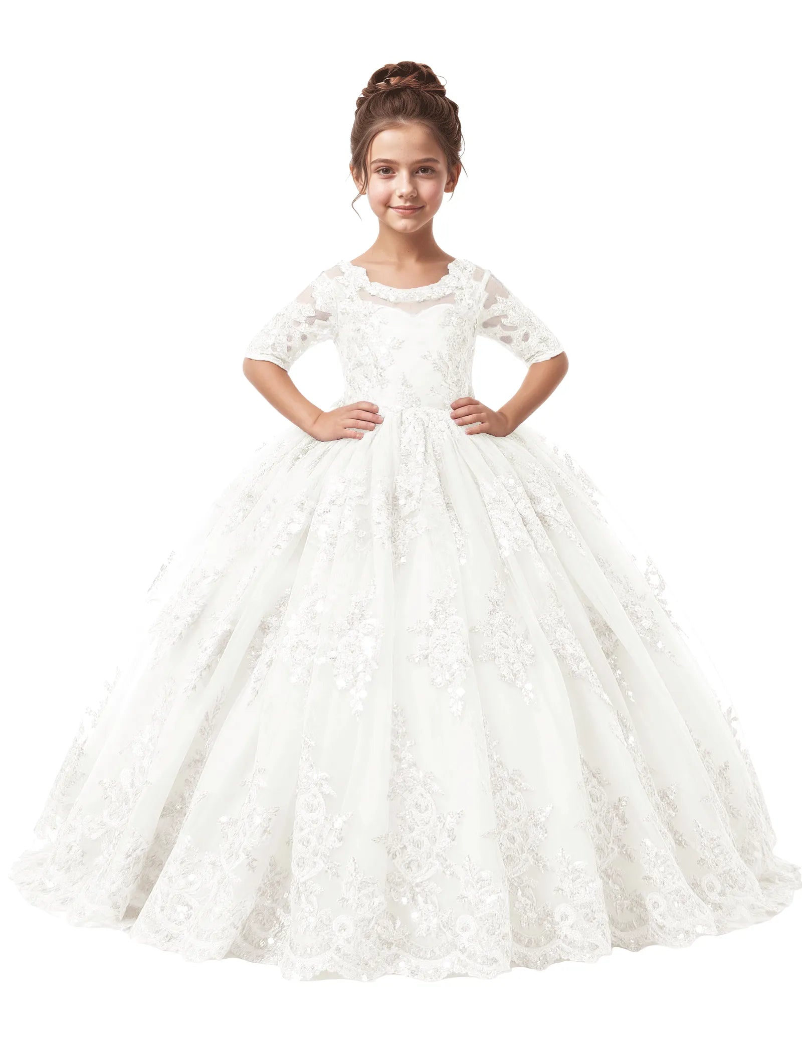 Spitzenkleid mit schulterfreiem Design