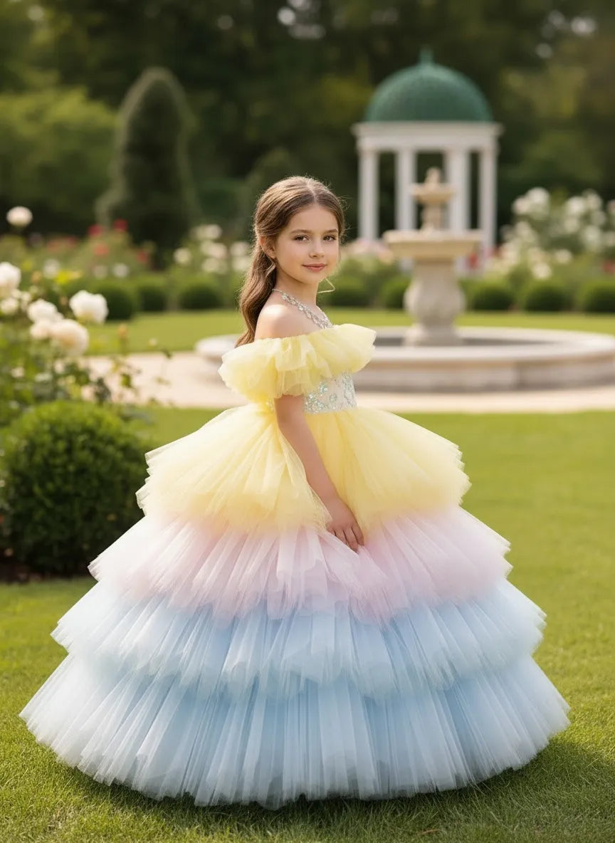 Vestido de princesa sin mangas de encaje