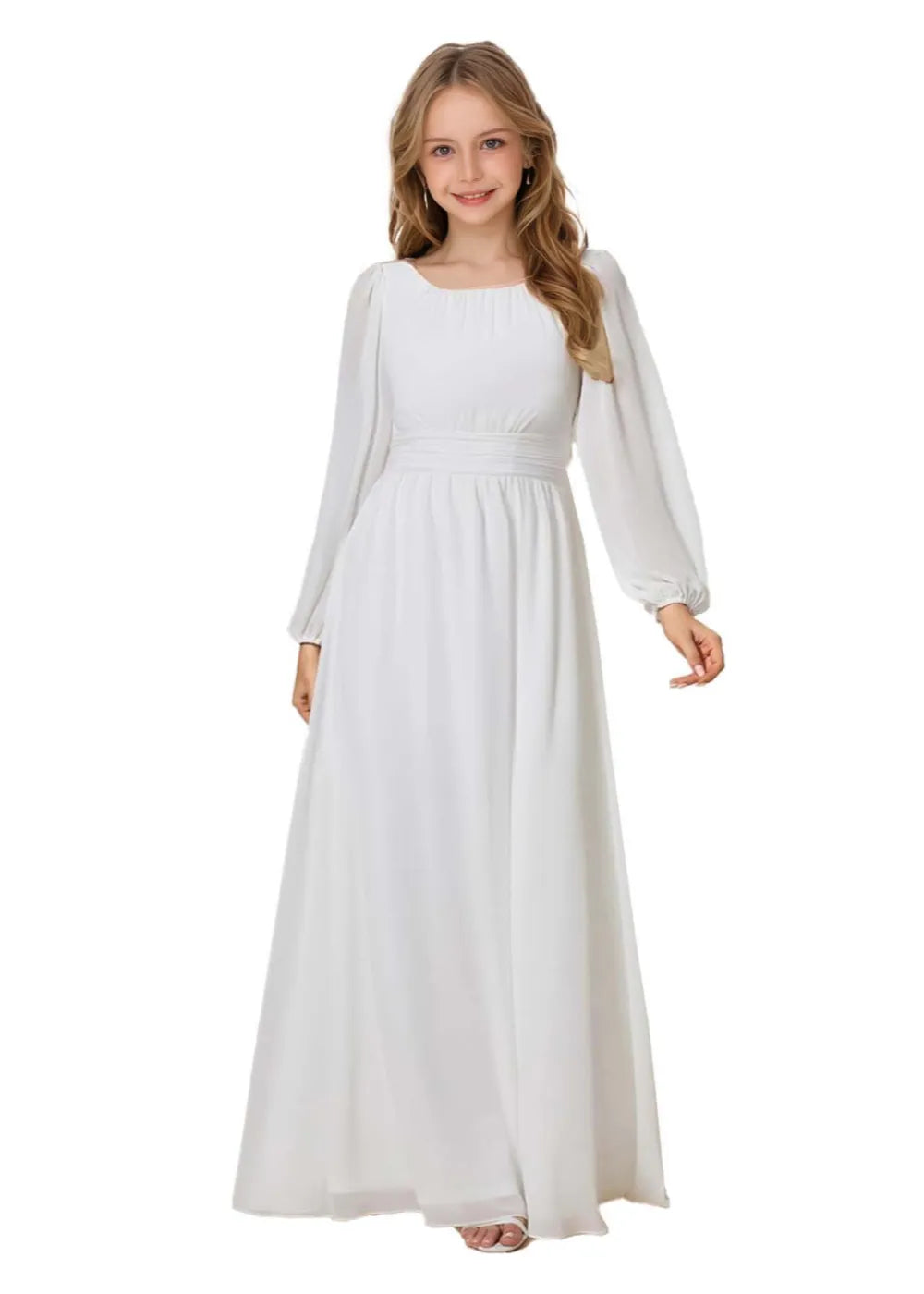 Grace Long Sleeve Chiffon Gown
