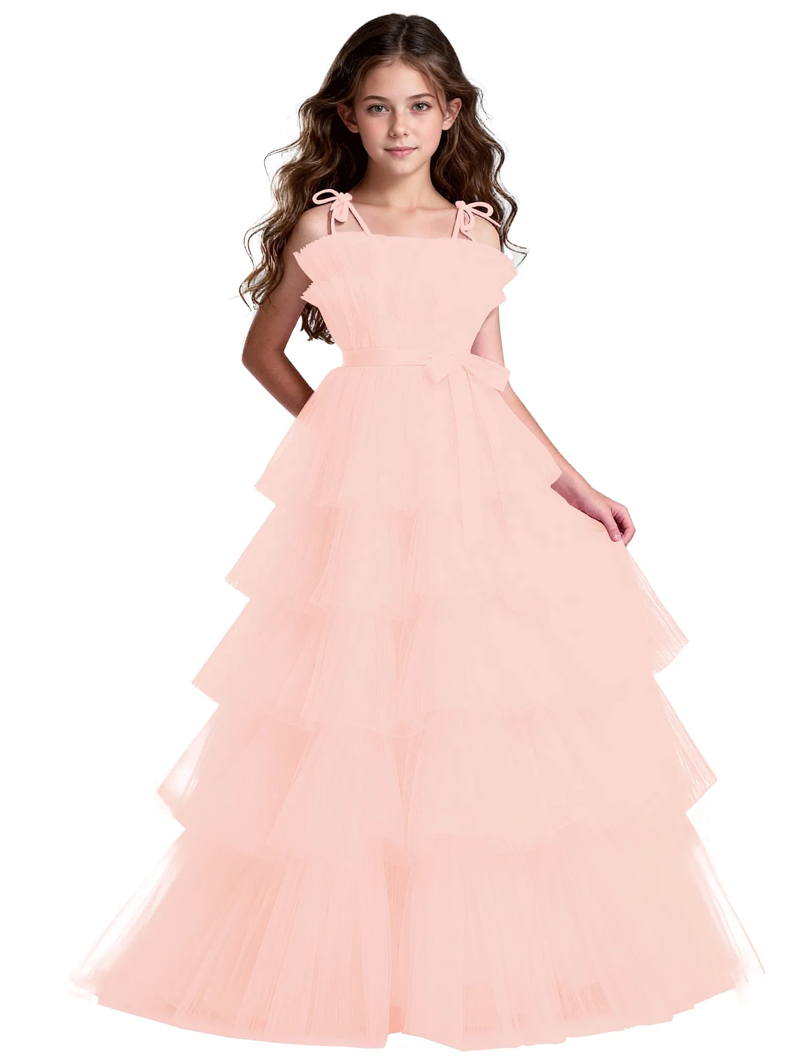 Vestido de princesa sin mangas de encaje