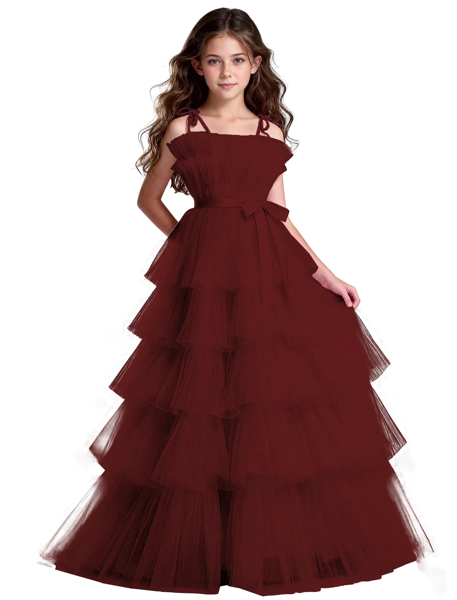 Vestido de princesa sin mangas de encaje