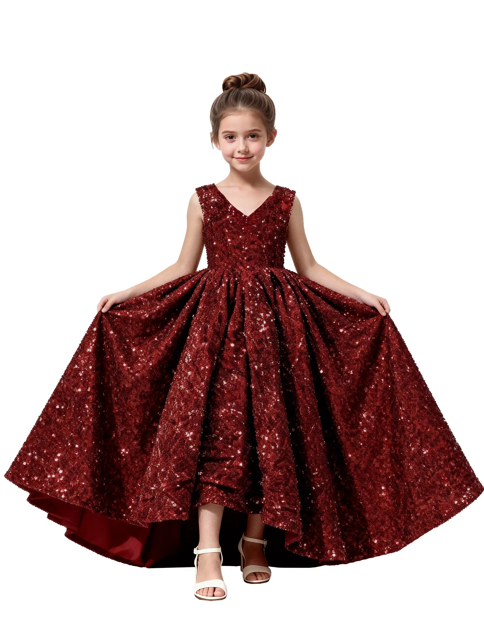 Velvet Sequin Ball Gown Dress