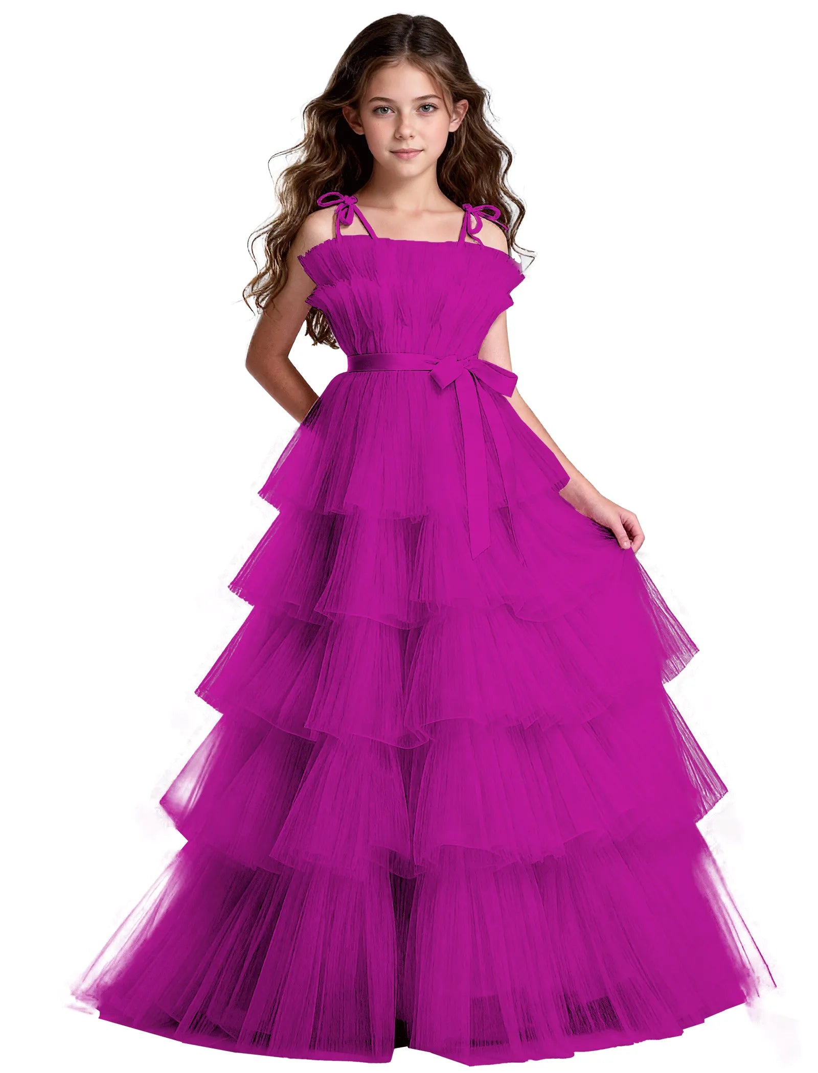 Vestido de princesa sin mangas de encaje