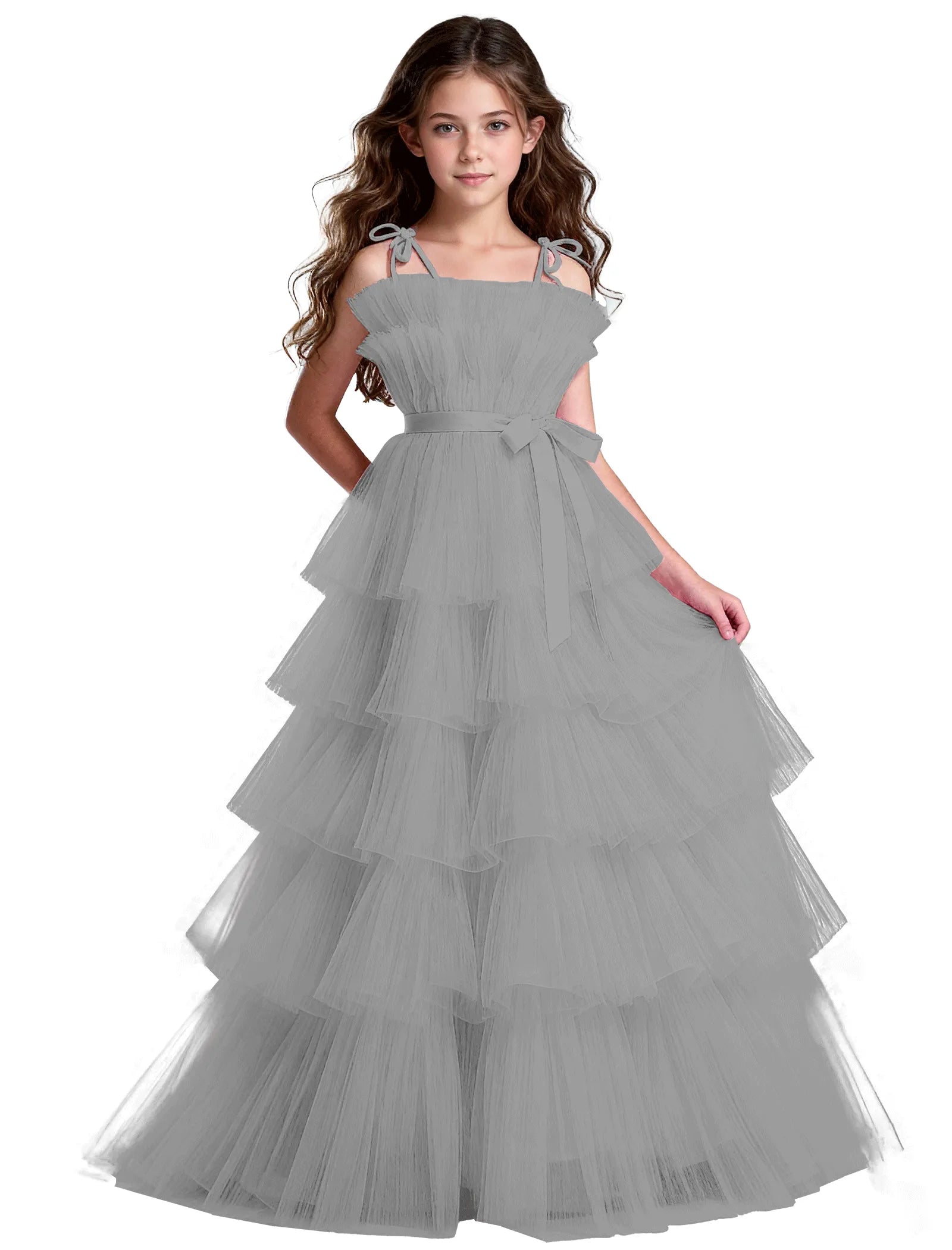Vestido de princesa sin mangas de encaje