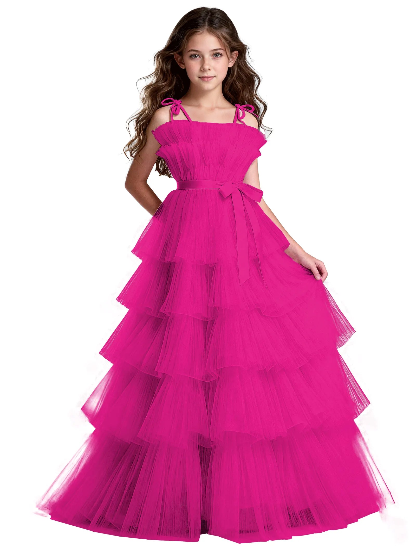 Vestido de princesa sin mangas de encaje