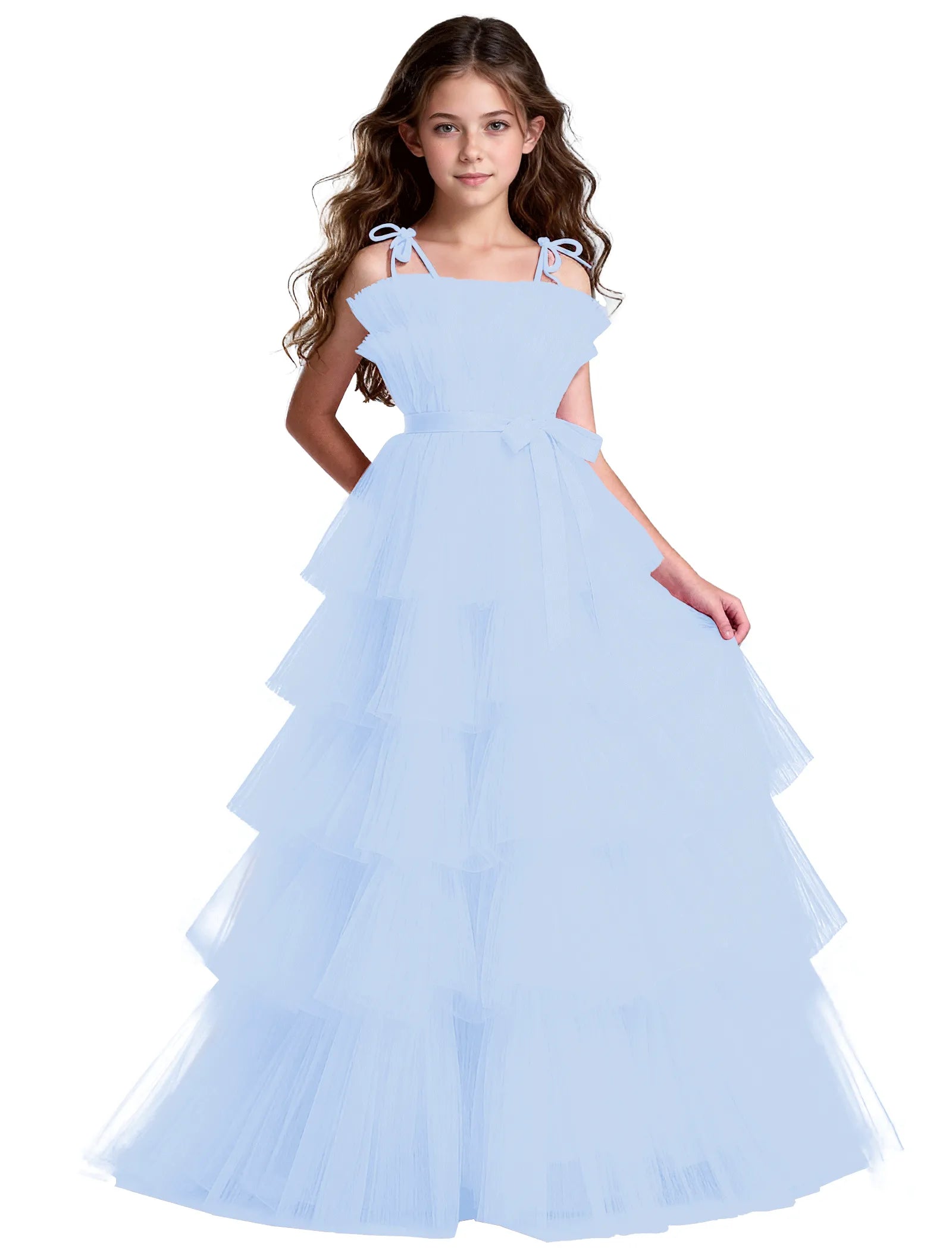Vestido de princesa sin mangas de encaje