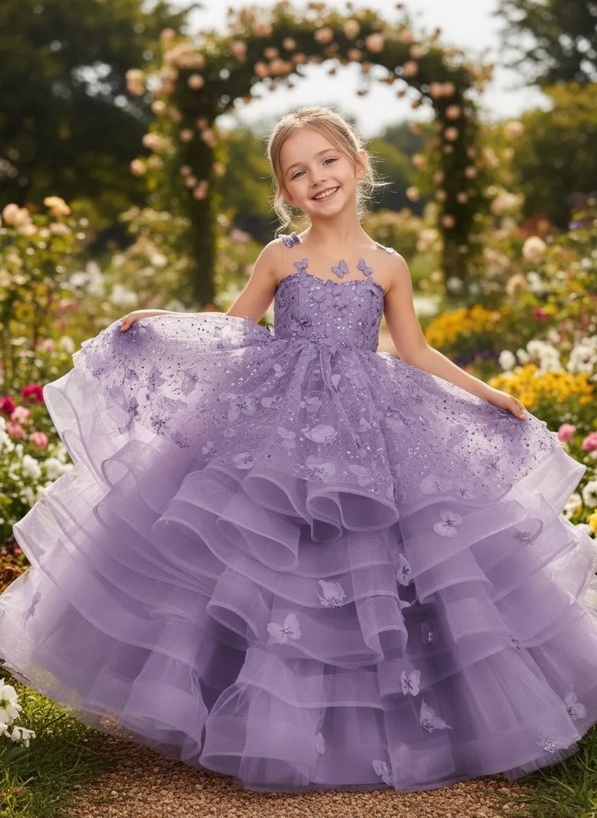 Elora Butterfly Dream Tulle Gown for Girls