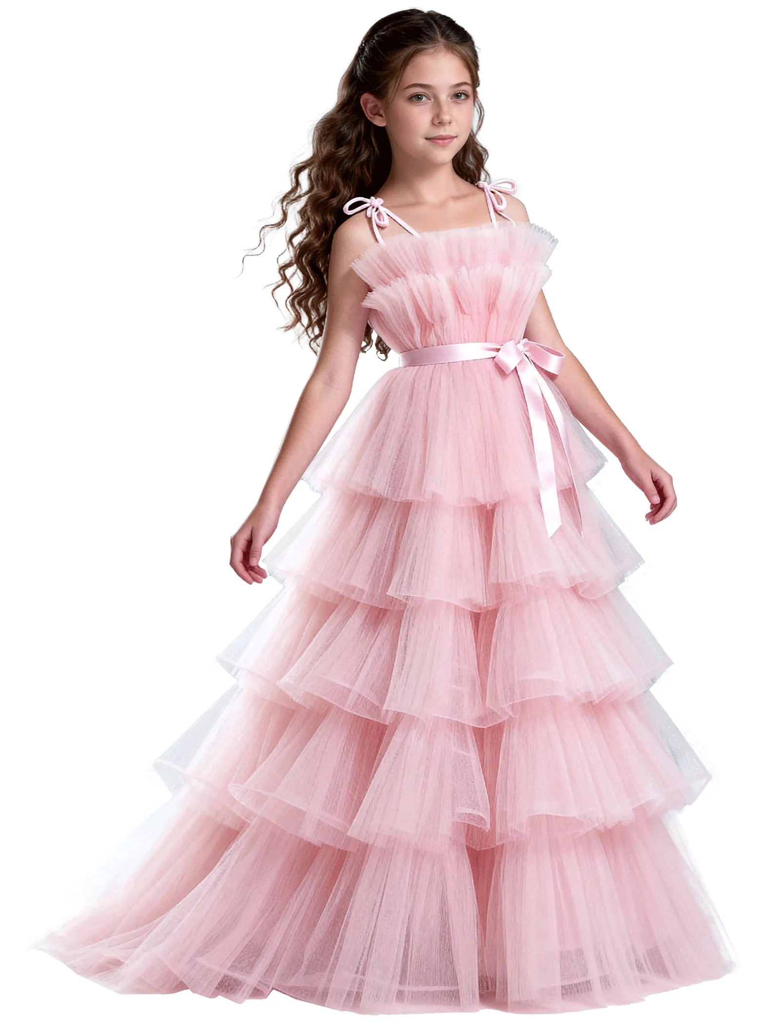Vestido de princesa sin mangas de encaje