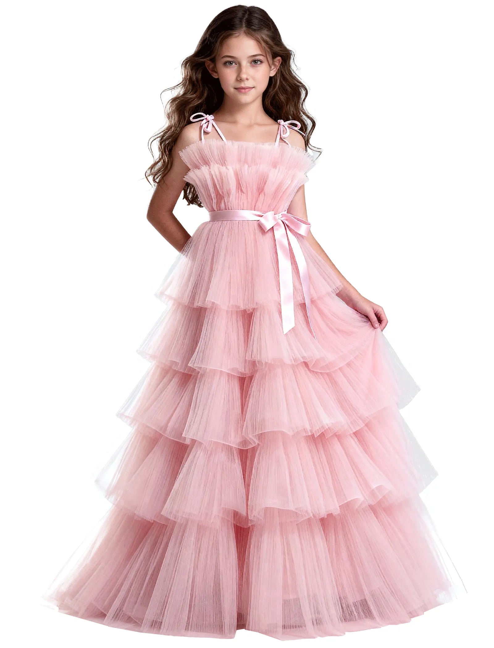 Vestido de princesa sin mangas de encaje