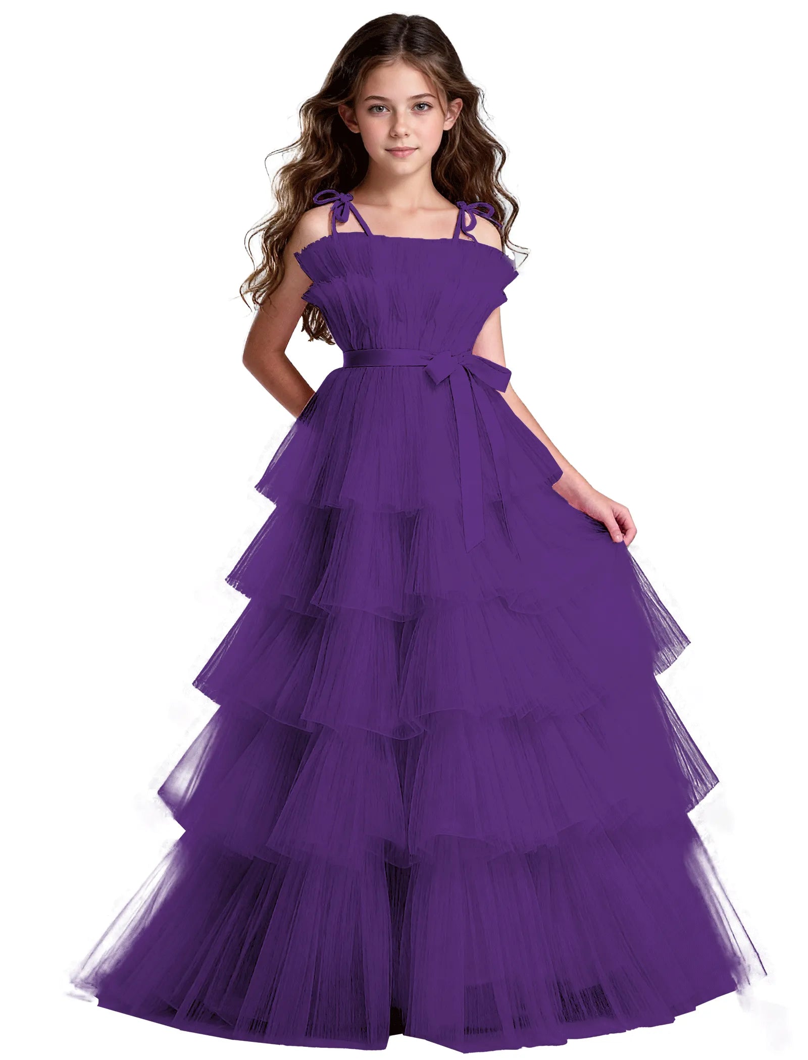 Vestido de princesa sin mangas de encaje