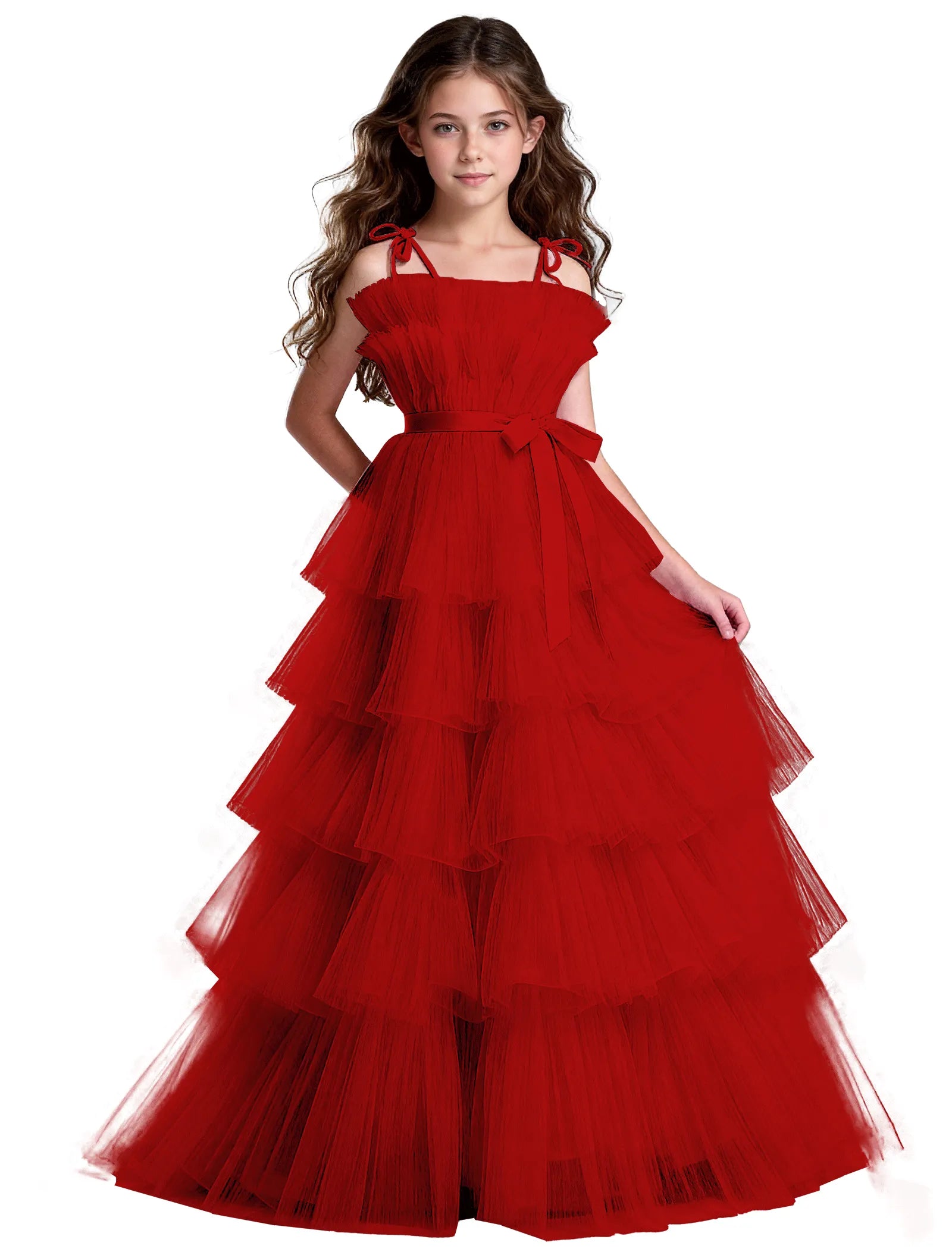 Vestido de princesa sin mangas de encaje