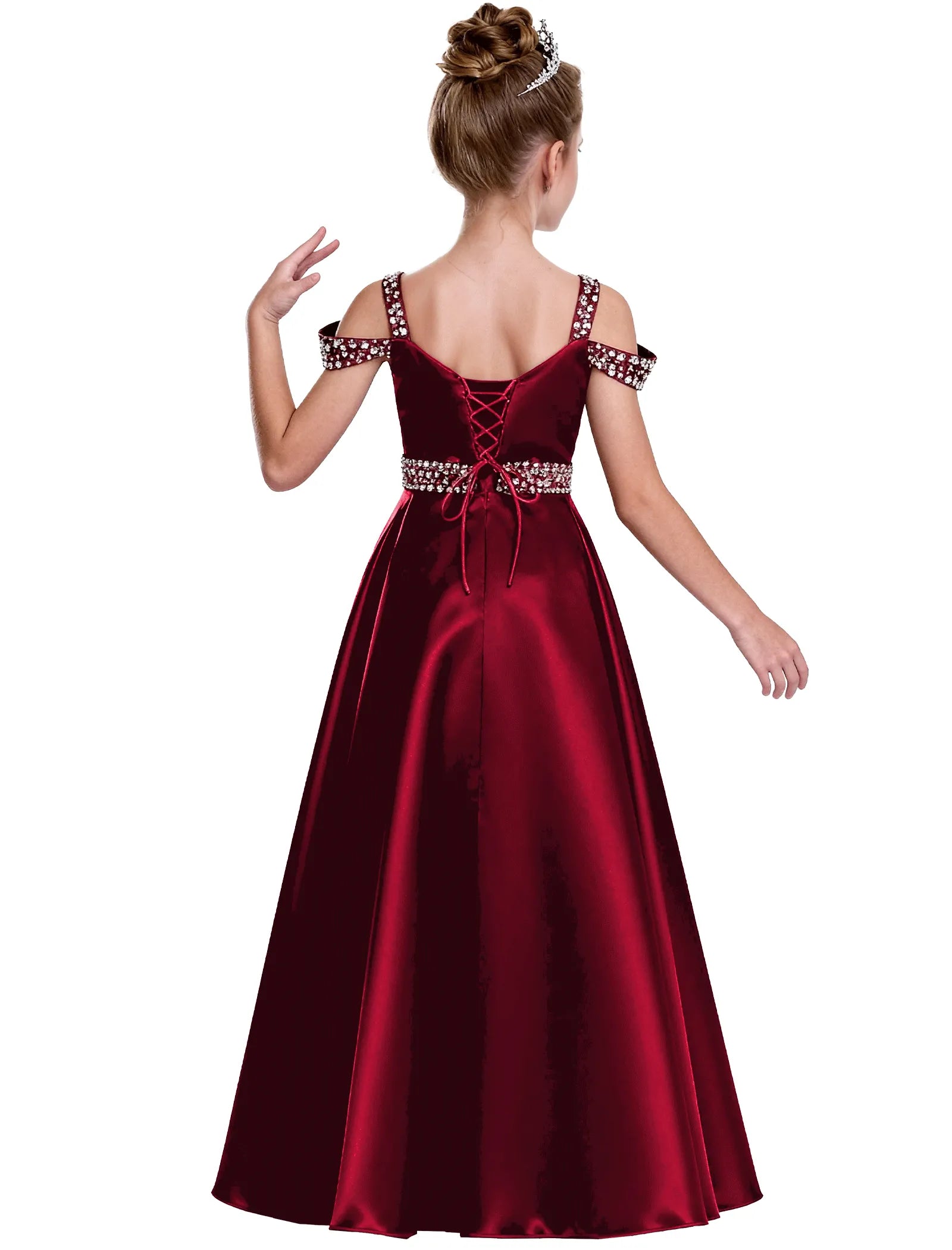 Pearl Blossom Satin Junior Gown