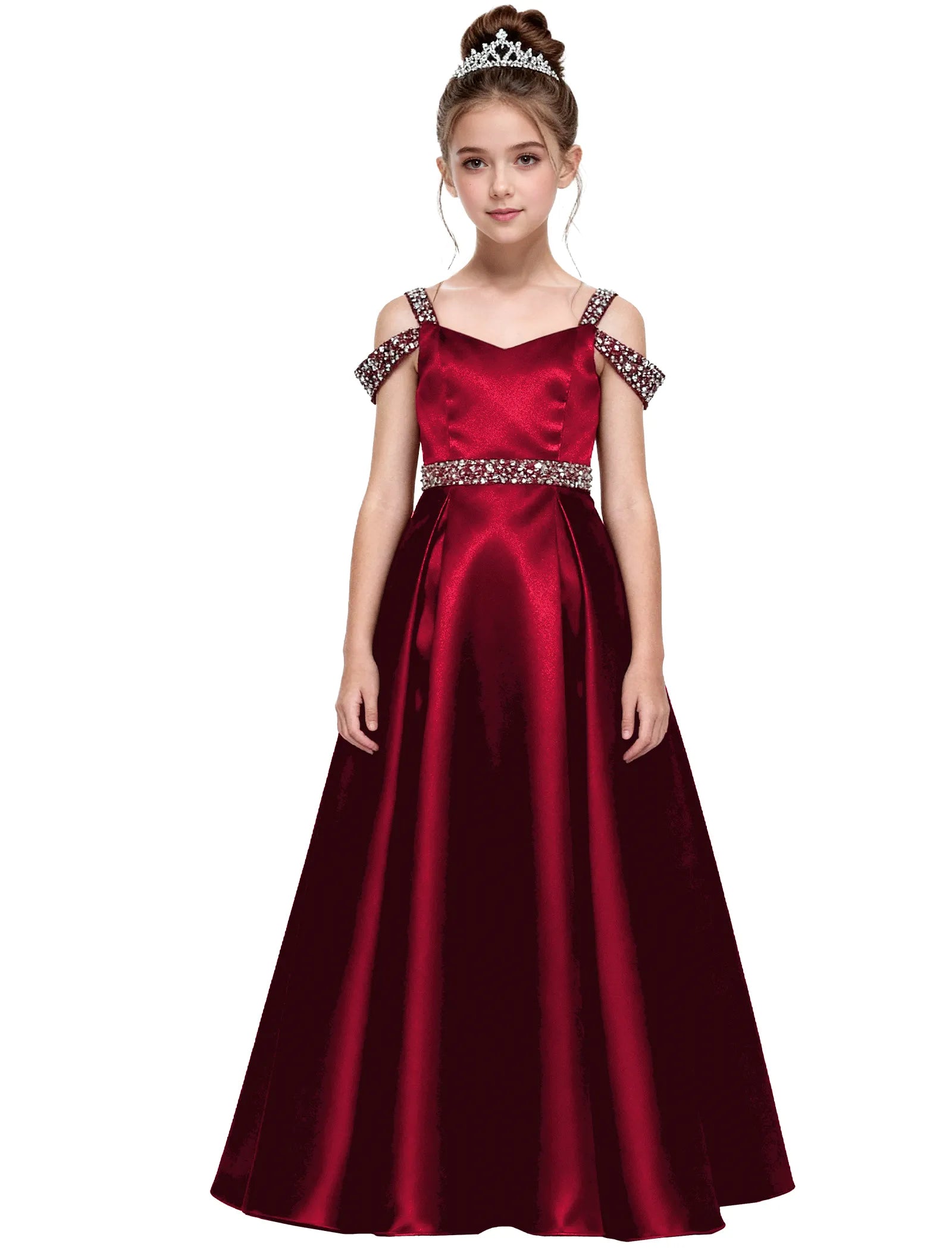 Pearl Blossom Satin Junior Gown