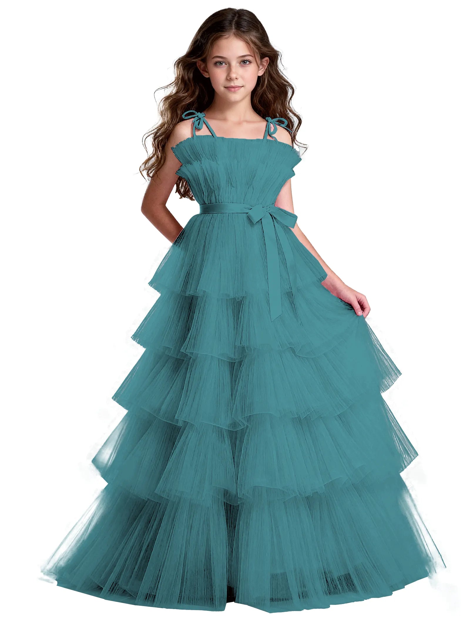 Vestido de princesa sin mangas de encaje