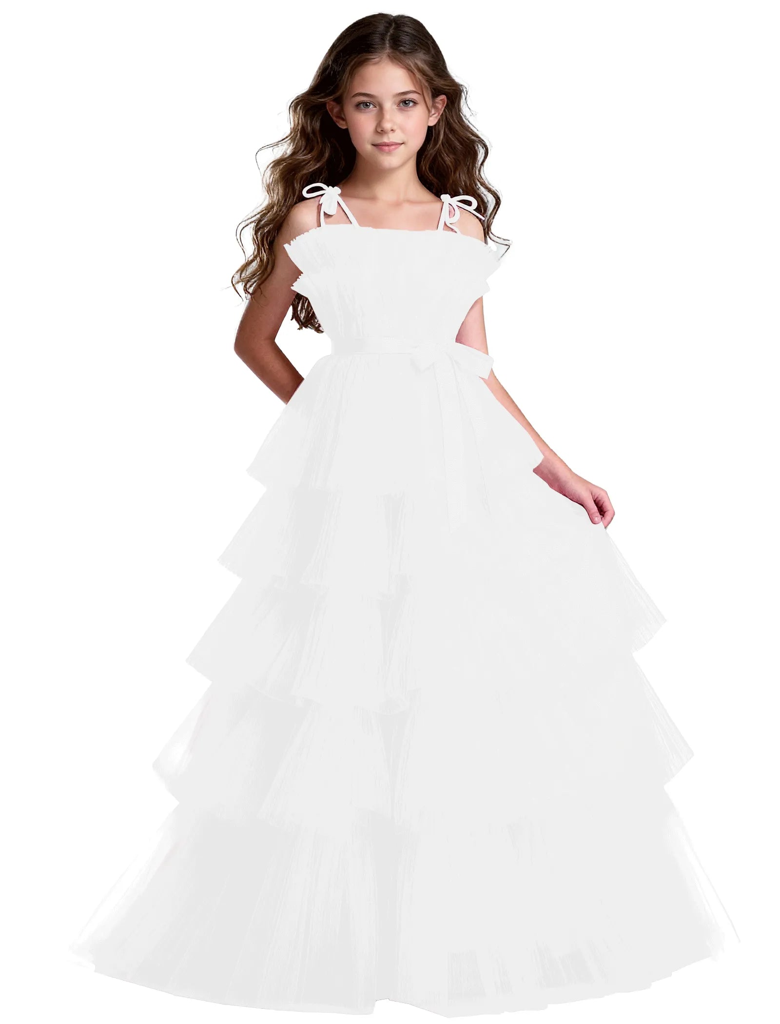 Vestido de princesa sin mangas de encaje