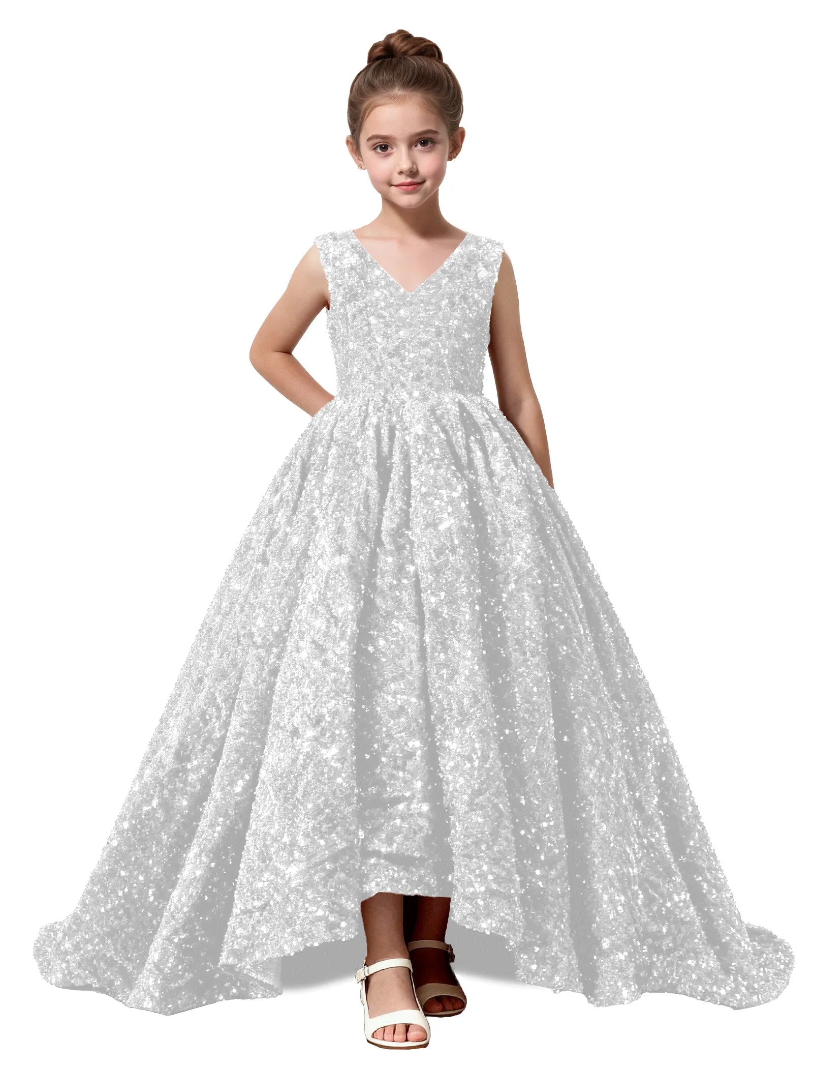 Velvet Sequin Ball Gown Dress