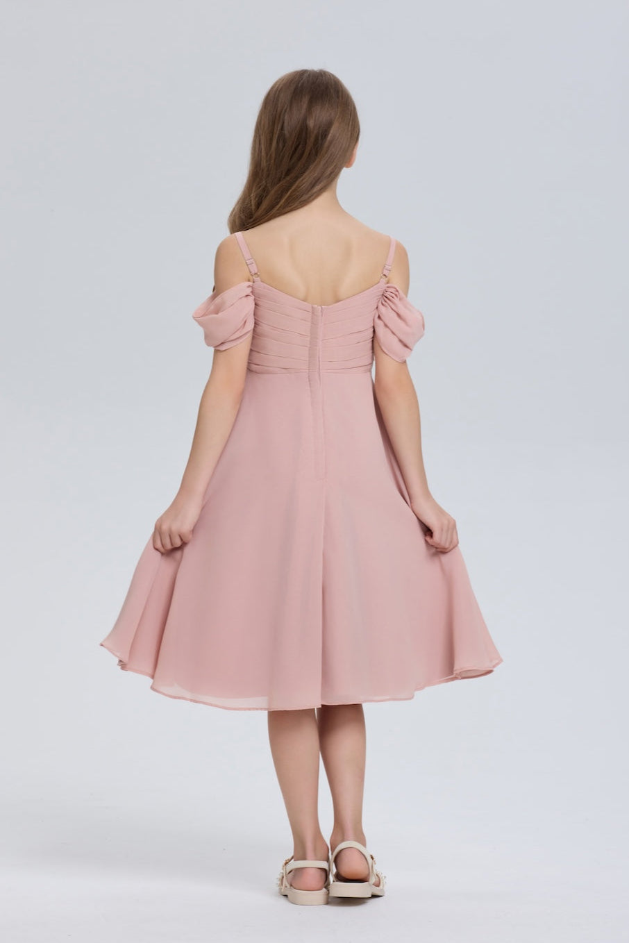 Pretty Spaghetti Straps Chiffon Flower Girl Dress