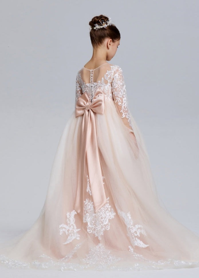 Romantic Bows A-Line Tulle Flower Girl Dress