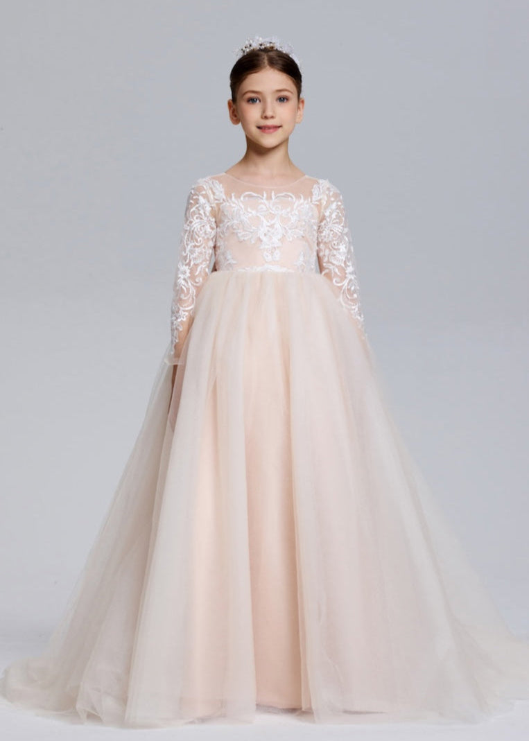 Romantic Bows A-Line Tulle Flower Girl Dress