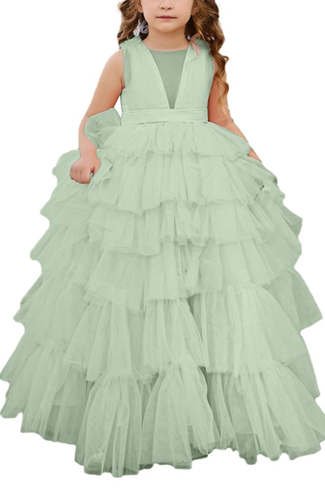 Applique Lace Tulle Flower Girl Dress
