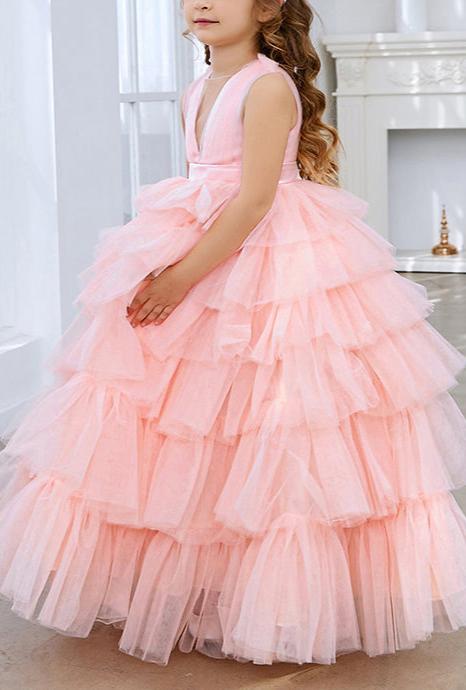 Applique Lace Tulle Flower Girl Dress