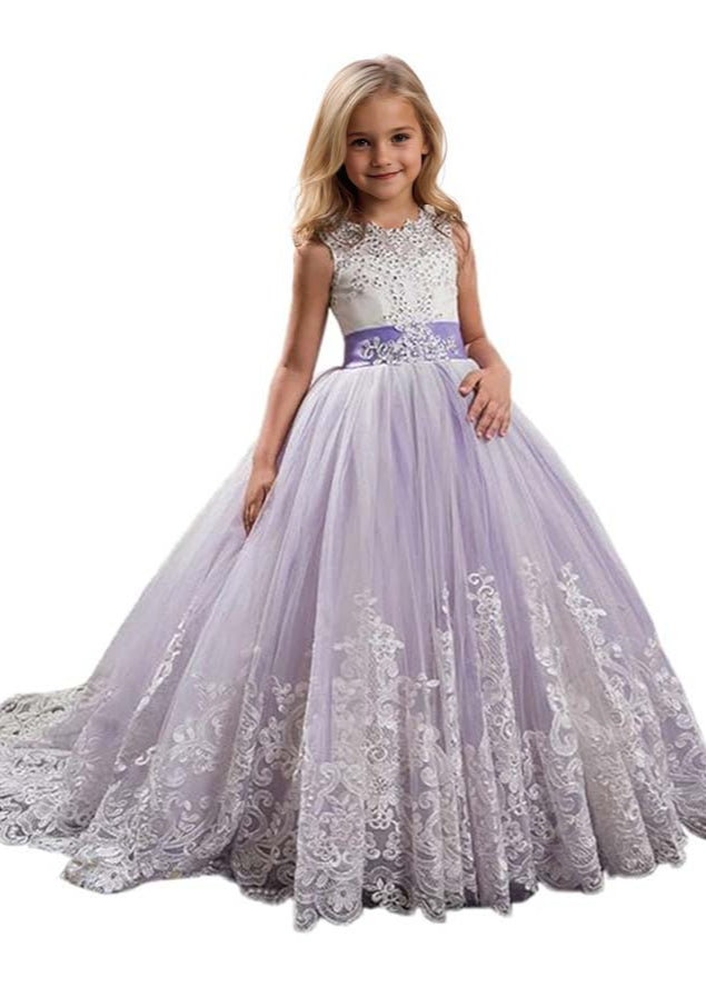 Princess Lilac Long Girls Pageant Dresses