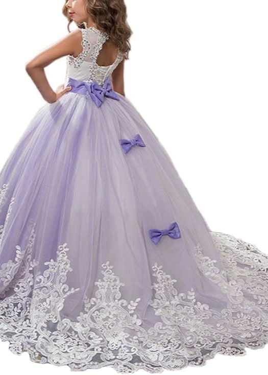 Princess Lilac Long Girls Pageant Dresses