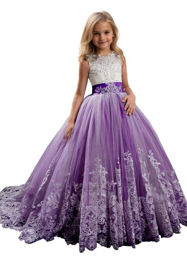 Princess Lilac Long Girls Pageant Dresses