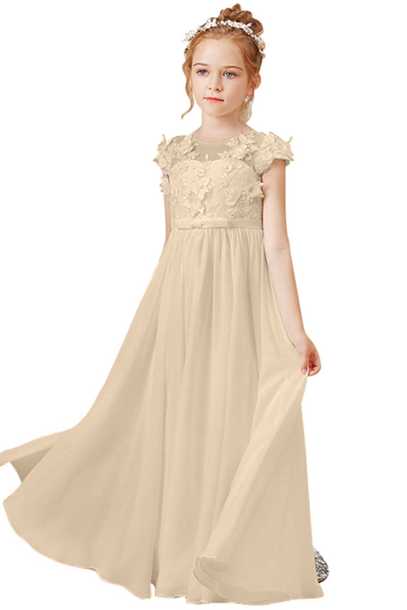 Flower Girl Dresses Applique Tulle Pageant Princess Gown