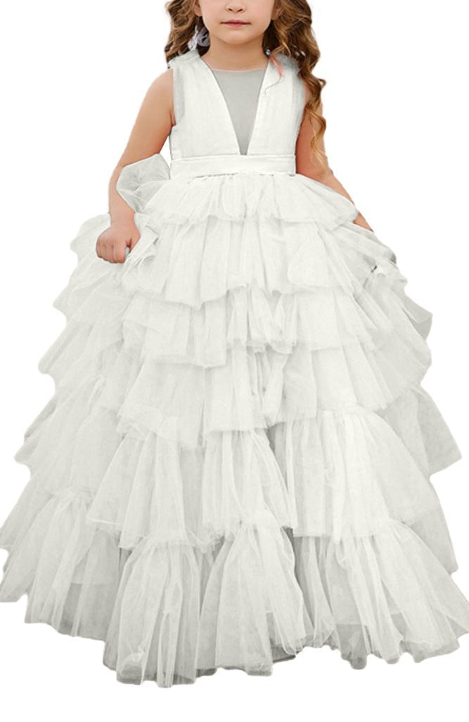 Applique Lace Tulle Flower Girl Dress