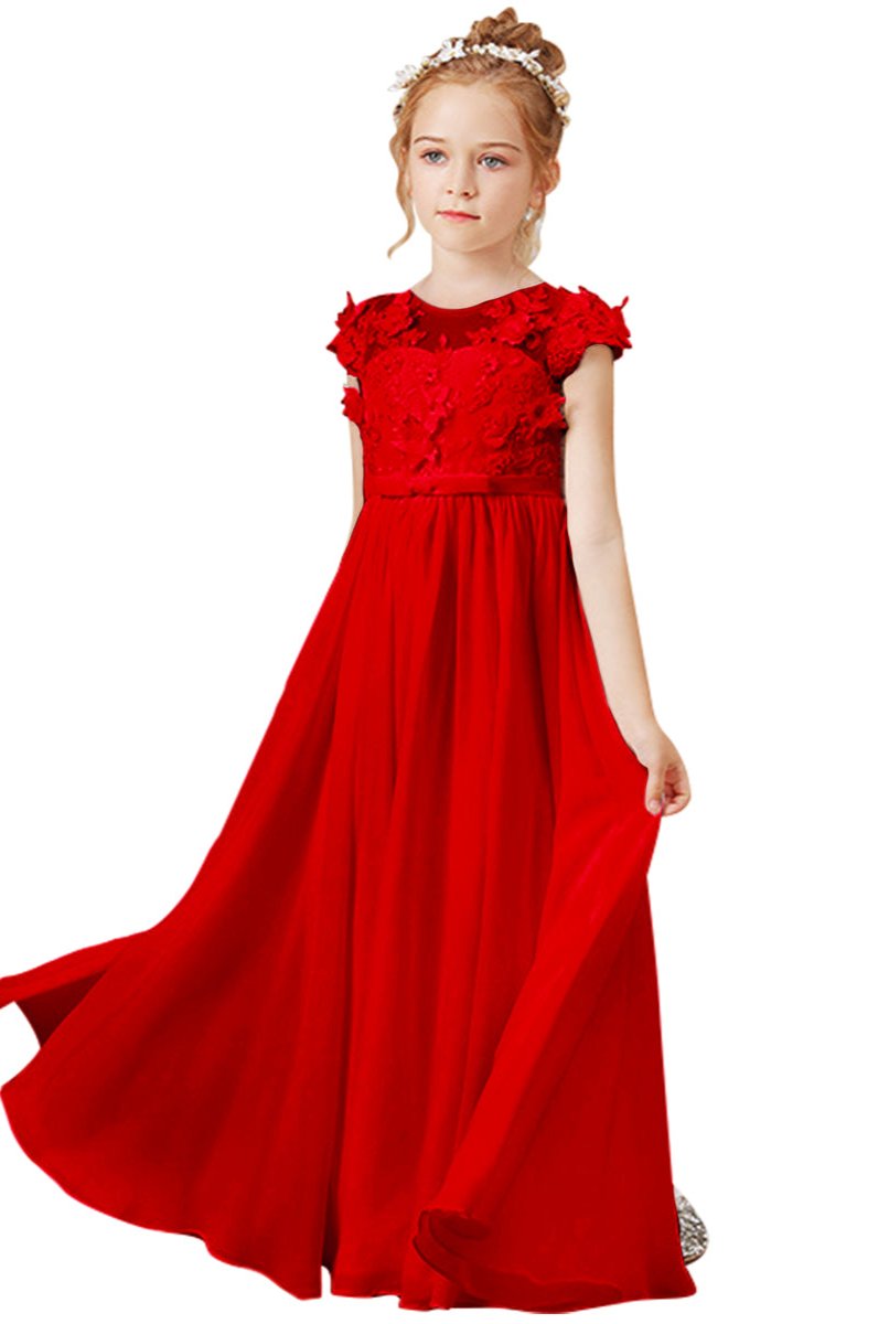 Flower Girl Dresses Applique Tulle Pageant Princess Gown