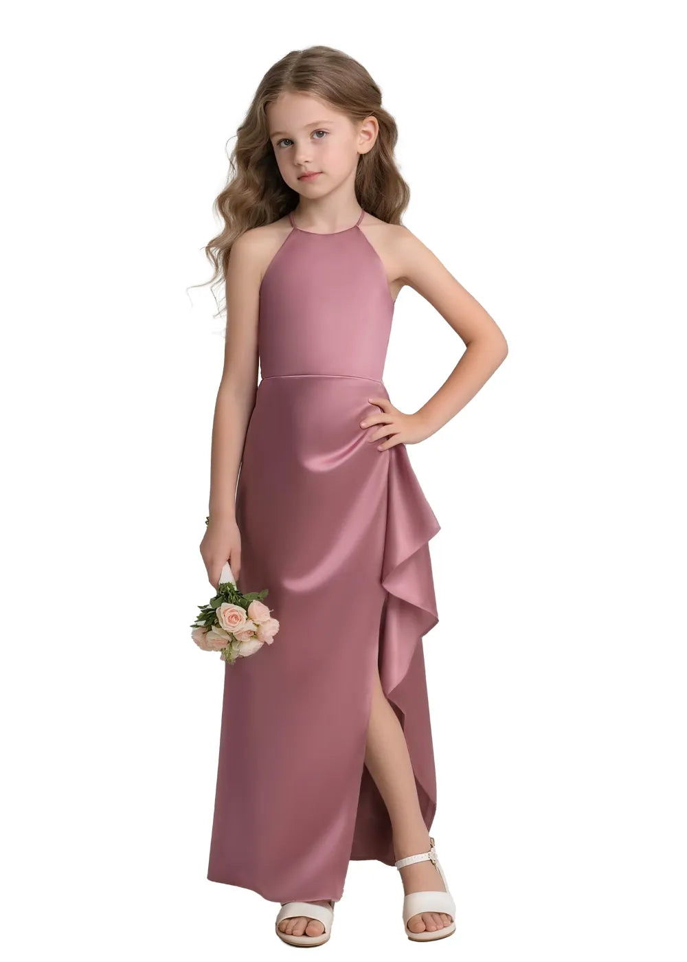 Satin Floor-Length Flower Girl Dress