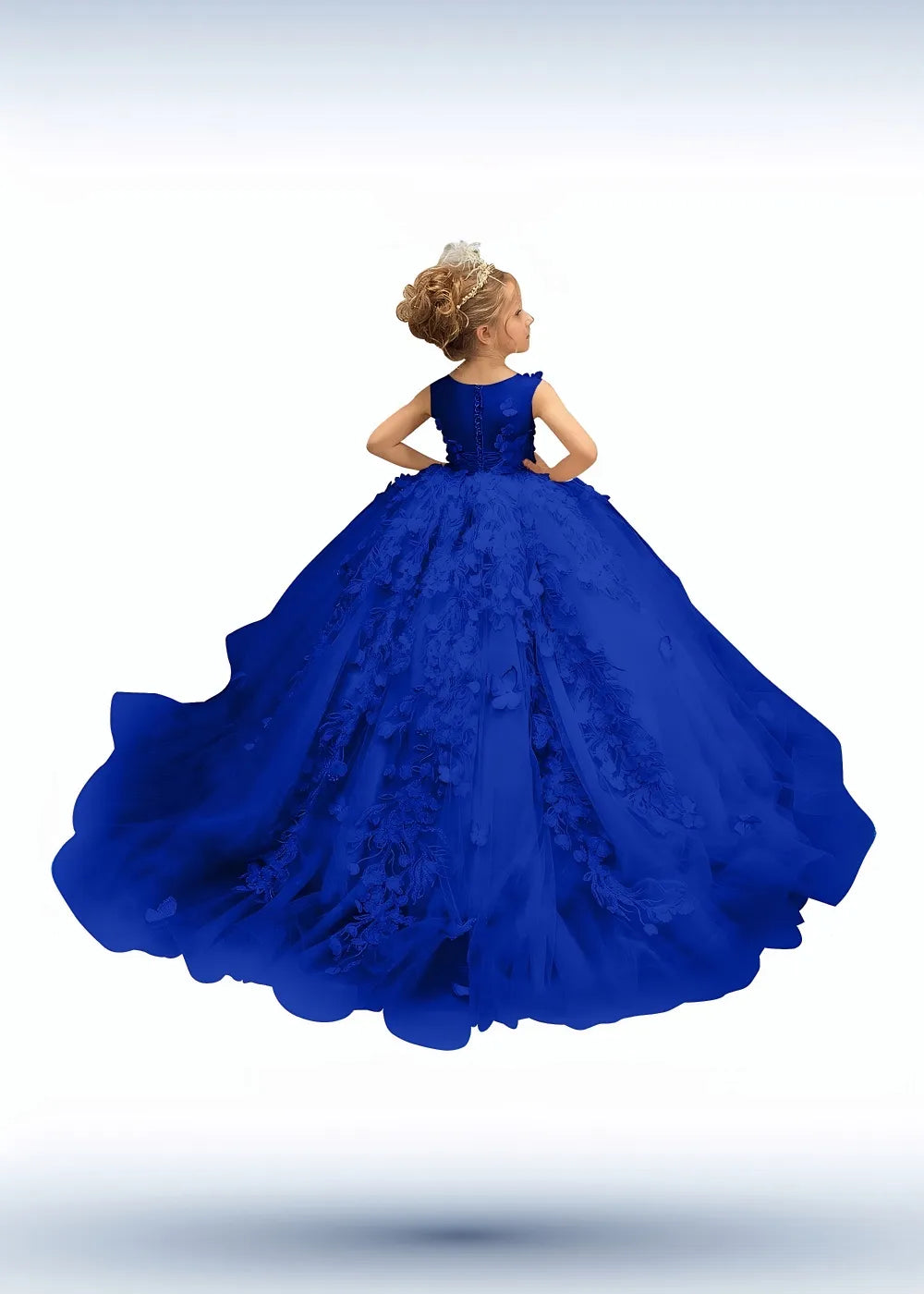 3D Butterfly & Flower Girl Dress