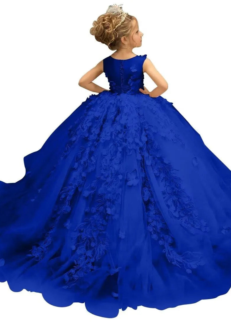 3D Butterfly & Flower Girl Dress