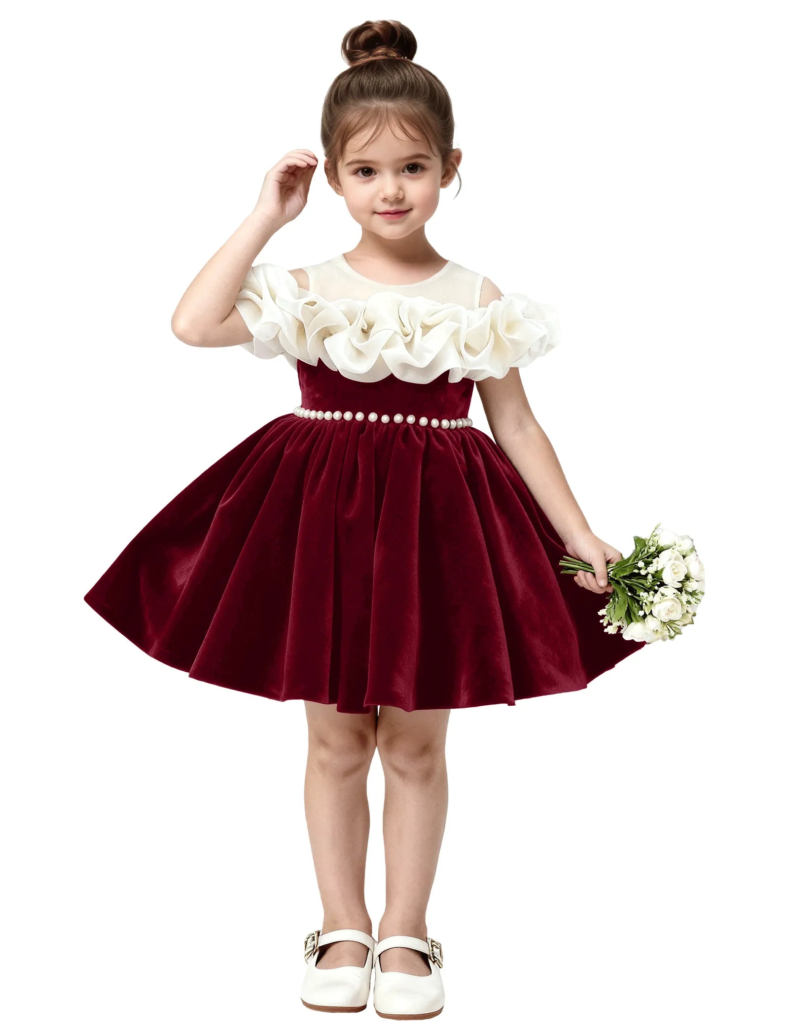 Unique Pageant Velvet Dress for Little Girls