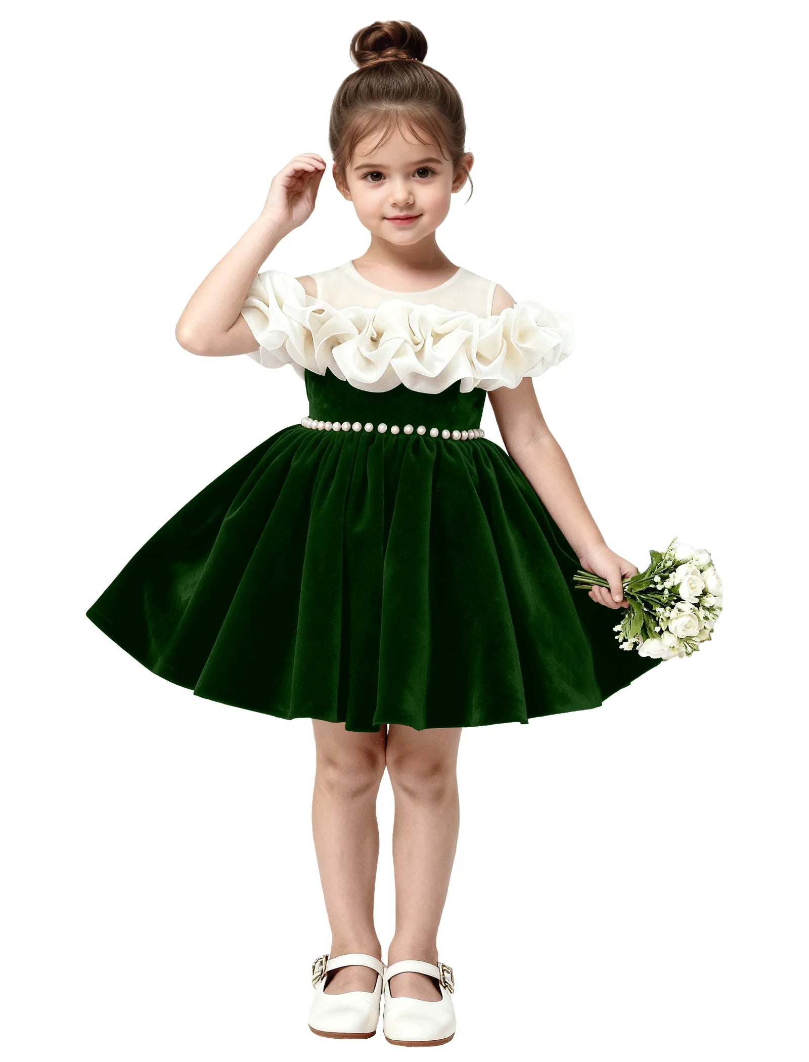 Unique Pageant Velvet Dress for Little Girls