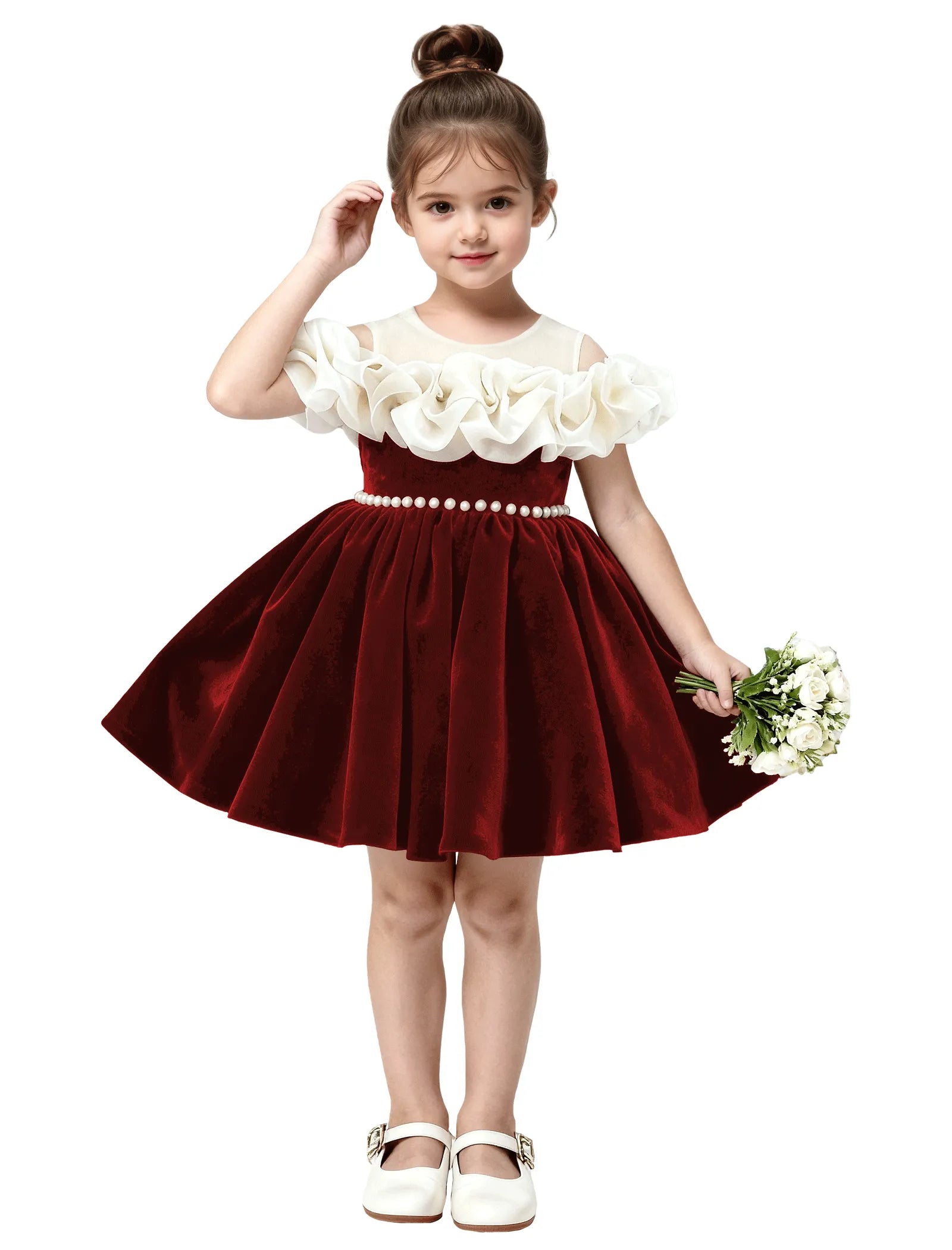 Unique Pageant Velvet Dress for Little Girls